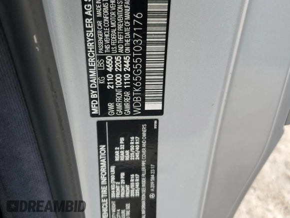 2005 Mercedes-Benz CLK 320 with VIN WDBTK65G55T037176, listed as a Copart auction lot 75594214 with Not Provided miles and Salvage Title. Bid and sale history available at DreamBid. Image 13.