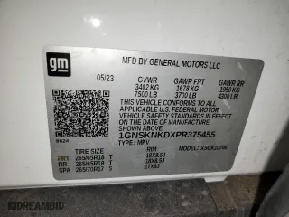 2023 Chevrolet Tahoe LT with VIN 1GNSKNKDXPR375455, listed as a Copart auction lot 53557705 with 61,767 mi miles and Clean Title. Bid and sale history available at carsss.com. Image 13.
