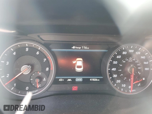 2019 Genesis G70 2.0T Sport with VIN KMTG24LA5KU027258, listed as a Copart auction lot 88981855 with 41,826 mi miles and Salvage Title. Bid and sale history available at carsss.com. Image 9.