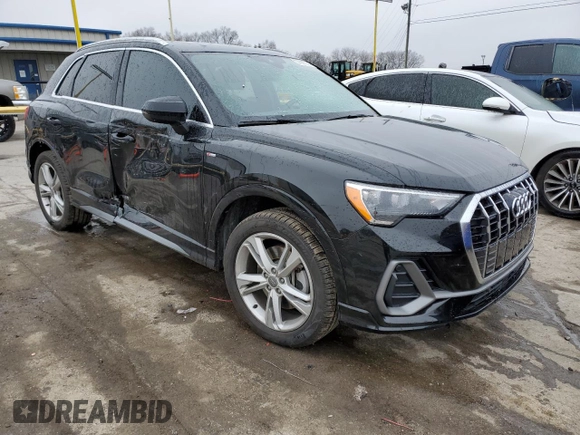 2020 Audi Q3 S line Premium with VIN WA1DECF3XL1016155, listed as a Copart auction lot 37987063 with 38,409 mi miles. Bid and sale history available at carsss.com. Image 4.