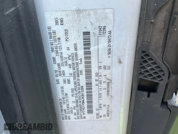 2018 Ford Transit with VIN 1FTYE1YM4JKB11206, listed as a IAAI auction lot 42132384 with 196,990 mi miles. Bid and sale history available at carsss.com. Image 1.