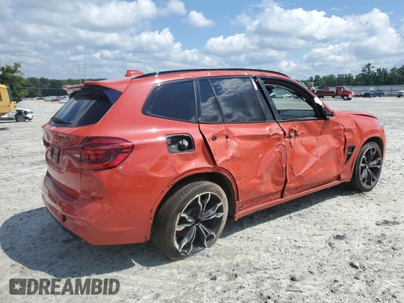 2021 BMW X3 M with VIN 5YMTS0C07M9G81496, listed as a Copart auction lot 63550525 with 53,112 mi miles and Salvage title. Bid and sale history available at DreamBid. Image 3.