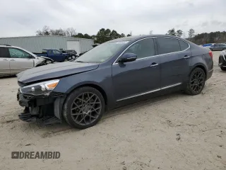 2014 Kia Cadenza Premium with VIN KNALN4D73E5147305, listed as a Copart auction lot 46850335 with 114,304 mi miles and Salvage Title. Bid and sale history available at carsss.com. Image 1.