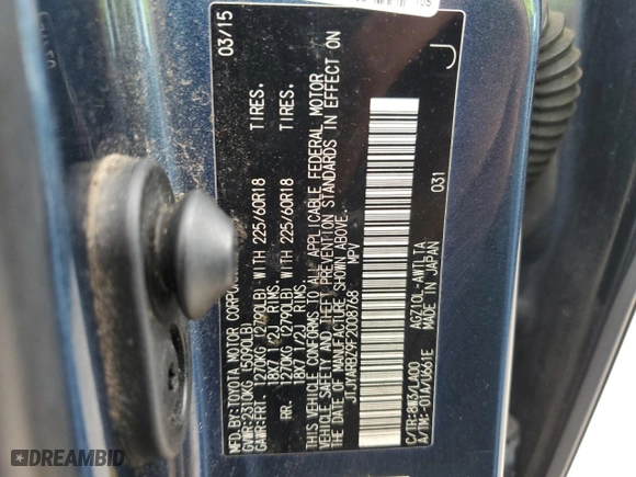 2015 Lexus NX 200t with VIN JTJYARBZ9F2008768, listed as a Copart auction lot 47552145 with 159,362 mi miles and Clean Title. Bid and sale history available at carsss.com. Image 12.