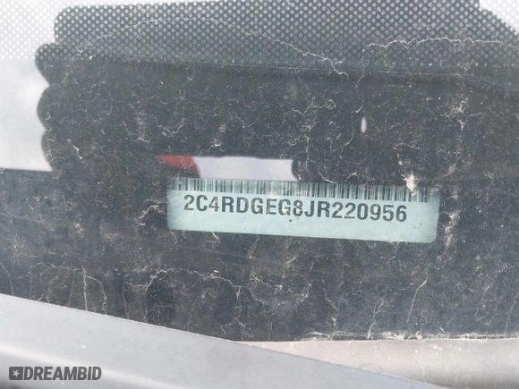 2018 Dodge Grand Caravan GT with VIN 2C4RDGEG8JR220956, listed as a IAAI auction lot 41828202 with 149,386 mi miles. Bid and sale history available at carsss.com. Image 9.