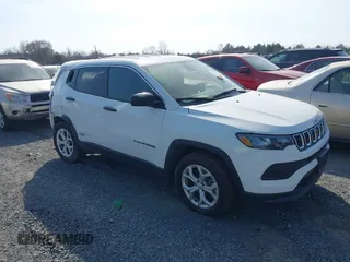 2024 Jeep Compass Sport with VIN 3C4NJDAN4RT108867, listed as a IAAI auction lot 41627727 with 19,236 mi miles. Bid and sale history available at carsss.com. Image 1.