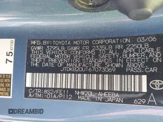 2006 Toyota Prius with VIN JTDKB20U167073069, listed as a IAAI auction lot 41886556 with 122,945 mi miles. Bid and sale history available at carsss.com. Image 9.