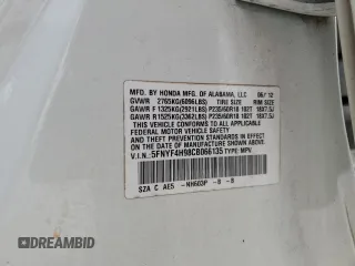2012 Honda Pilot Touring with VIN 5FNYF4H98CB066135, listed as a Copart auction lot 47769625 with 171,708 mi miles and Salvage Title. Bid and sale history available at carsss.com. Image 13.