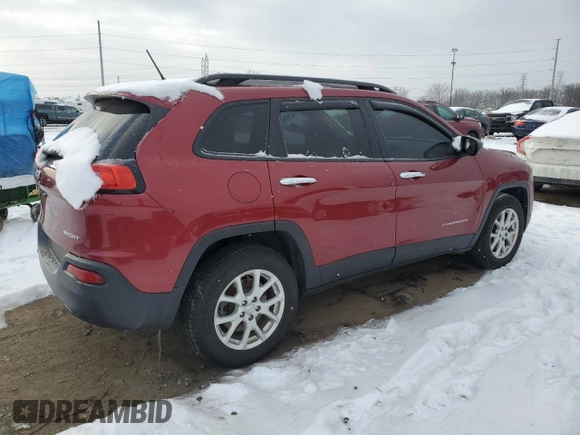 2017 Jeep Cherokee Sport with VIN 1C4PJMAB6HW647336, listed as a Copart auction lot 41542075 with 128,569 mi miles and Clean Title. Bid and sale history available at carsss.com. Image 3.