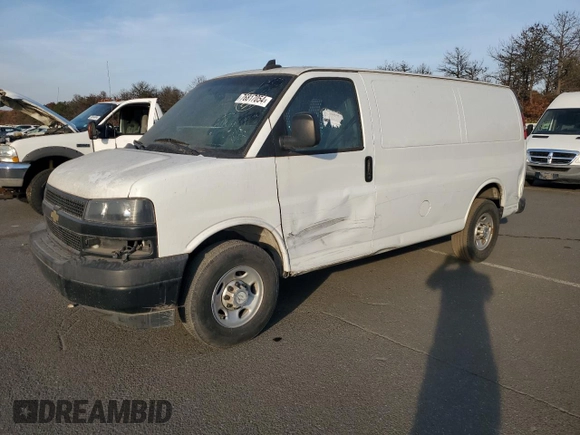 2019 Chevrolet Express Cargo with VIN 1GCWGAFP9K1175974, listed as a Copart auction lot 76817054 with 84,623 mi miles and Salvage title. Bid and sale history available at DreamBid. Image 1.