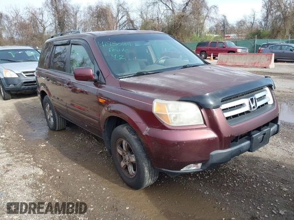 2007 Honda Pilot EX-L with VIN 2HKYF18587H515168, listed as a IAAI auction lot 41950101 with 216,885 mi miles. Bid and sale history available at carsss.com. Image 1.