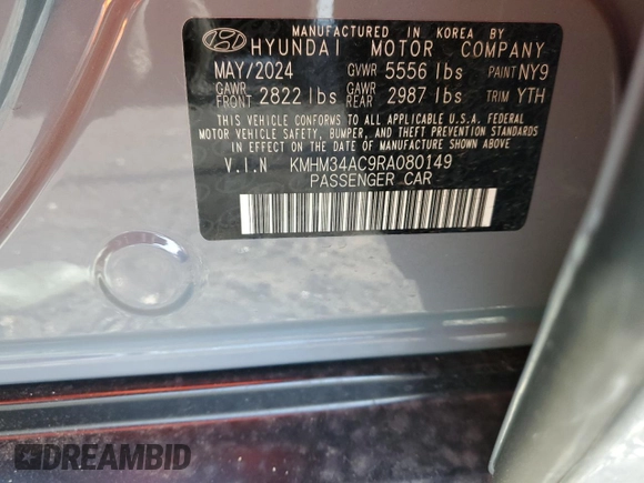 2024 Hyundai Ioniq 6 SEL z VIN KMHM34AC9RA080149, wystawiony jako Copart lot #44075075 z przebiegiem 2 255 mil mil oraz Szkoda całkowita • Salvage title. Historia ofert i sprzedaży dostępna na DreamBid. Obrazek 13.