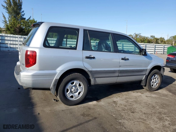 2004 Honda Pilot LX with VIN 2HKYF18194H612792, listed as a Copart auction lot 47187725 with 105,254 mi miles and Salvage Title. Bid and sale history available at carsss.com. Image 3.