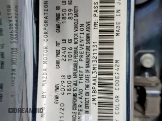 2021 Mazda 3 S z VIN JM1BPAAL3M1321131, wystawiony jako Copart lot #63148205 z przebiegiem 9 910 mil mil oraz Szkoda całkowita • Salvage title. Historia ofert i sprzedaży dostępna na DreamBid. Obrazek 12.