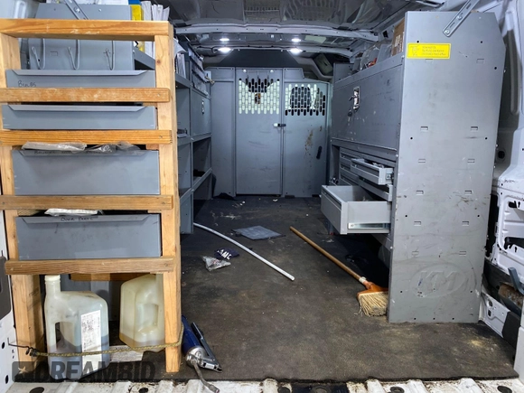 2020 Ford Transit Cargo with VIN 1FTBR1Y87LKA53852, listed as a IAAI auction lot 42300106 with 89,023 mi miles and . Bid and sale history available at DreamBid. Image 3.