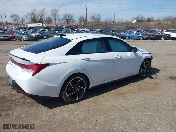 2023 Hyundai Elantra N Line with VIN KMHLR4AF3PU576645, listed as a IAAI auction lot 41840554 with 15,665 mi miles. Bid and sale history available at carsss.com. Image 4.