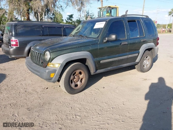 2007 Jeep Liberty Sport with VIN 1J4GK48K77W505413, listed as a IAAI auction lot 41560093 with 196,754 mi miles. Bid and sale history available at carsss.com. Image 2.