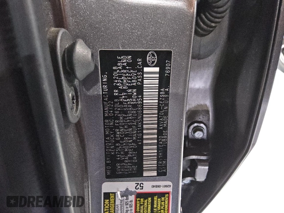 2022 Toyota Camry SE z VIN 4T1G11AK5NU686954, wystawiony jako Copart lot #59572575 z przebiegiem 115 123 mil mil oraz Czysty tytuł • Clean title. Historia ofert i sprzedaży dostępna na DreamBid. Obrazek 12.