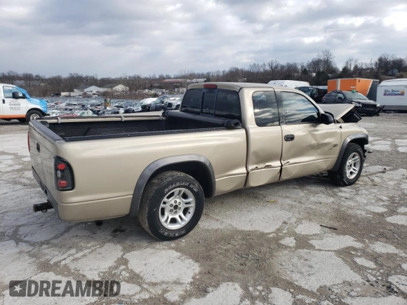 2002 Dodge Dakota with VIN 1B7GL12X32S710586, listed as a Copart auction lot 41407235 with 123,027 mi miles and Salvage Title. Bid and sale history available at carsss.com. Image 3.