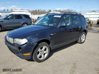 2007 BMW X3 3.0si with VIN WBXPC93417WF06801, listed as a Copart auction lot 50494215 with 160,283 mi miles and Salvage Title. Bid and sale history available at carsss.com. Image 1.