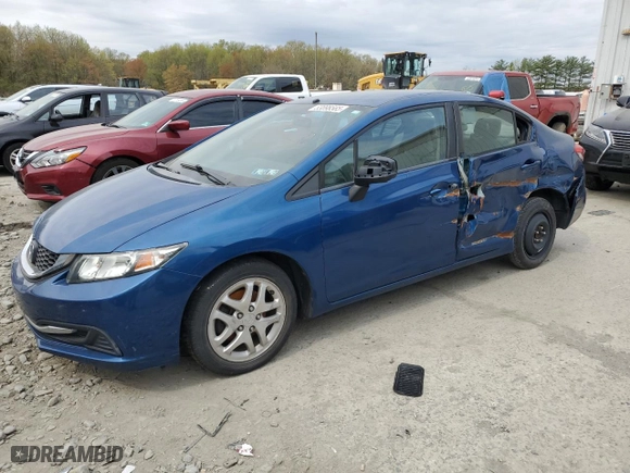 2013 Honda Civic Sdn LX with VIN 2HGFB2F54DH552705, listed as a Copart auction lot 53898565 with 0 mi miles and Clean Title. Bid and sale history available at carsss.com. Image 1.