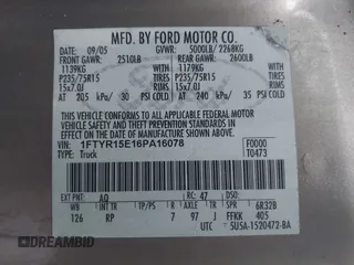2006 Ford Ranger XL with VIN 1FTYR15E16PA16078, listed as a IAAI auction lot 41504213 with 131,221 mi miles. Bid and sale history available at carsss.com. Image 9.