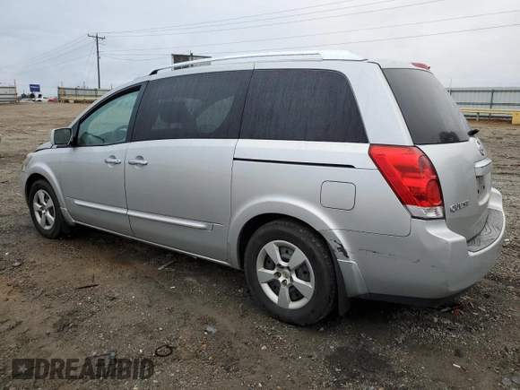 2008 Nissan Quest S z VIN 5N1BV28U58N120030, wystawiony jako Copart lot #44403825 z przebiegiem 225 303 mil mil oraz Szkoda całkowita • Salvage title. Historia ofert i sprzedaży dostępna na DreamBid. Obrazek 2.