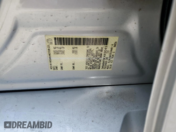 2017 Nissan Maxima SV with VIN 1N4AA6AP7HC449045, listed as a Copart auction lot 60692014 with 126,606 mi miles and Salvage Title. Bid and sale history available at DreamBid. Image 12.