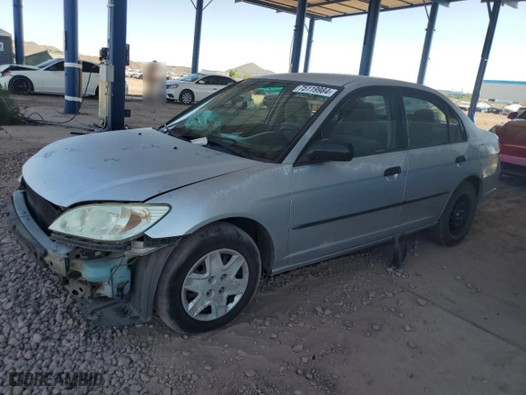 2005 Honda Civic Sdn VP SSRSv with VIN 2HGES16485H501805, listed as a Copart auction lot 75119984 with 198,062 mi miles and Salvage Title. Bid and sale history available at carsss.com. Image 1.