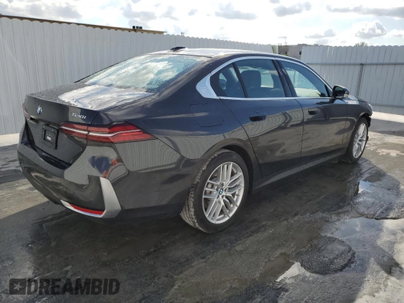 2025 BMW 5 Series 530i with VIN WBA43FJ09SCT71120, listed as a Copart auction lot 44536925 with 7,399 mi miles and Clean Title. Bid and sale history available at carsss.com. Image 3.