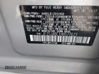 2017 Subaru Forester with VIN JF2SJABC1HH577623, listed as a IAAI auction lot 42061596 with 67,900 mi miles. Bid and sale history available at carsss.com. Image 9.