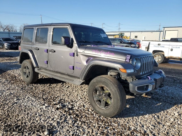 2018 Jeep Wrangler Unlimited Sahara with VIN 1C4HJXEN3JW197225, listed as a Copart auction lot 47319415 with 71,442 mi miles and Salvage Title. Bid and sale history available at carsss.com. Image 4.