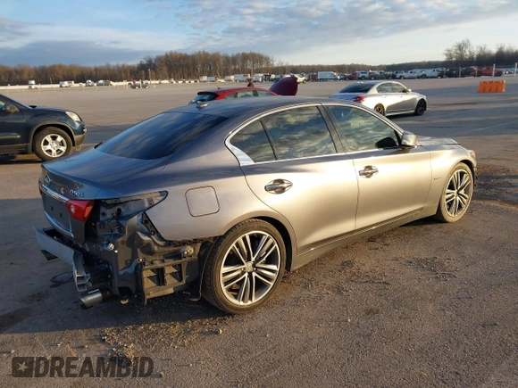 2014 Infiniti Q50 Hybrid Sport with VIN JN1AV7AP4EM691658, listed as a IAAI auction lot 41164910 with 90,521 mi miles and . Bid and sale history available at DreamBid. Image 4.