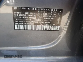 2013 Volkswagen Jetta SE with VIN 3VWDX7AJ1DM357085, listed as a Copart auction lot 55045725 with 156,513 mi miles and Salvage title. Bid and sale history available at DreamBid. Image 12.