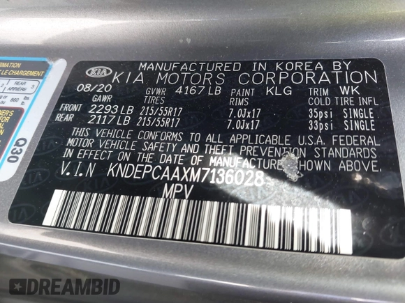 2021 Kia Seltos LX z VIN KNDEPCAAXM7136028, wystawiony jako IAAI lot #42070236 z przebiegiem 87 681 mil mil oraz . Historia ofert i sprzedaży dostępna na DreamBid. Obrazek 9.