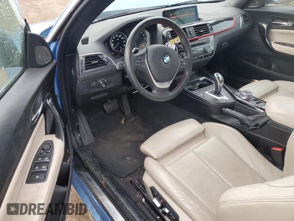 2018 BMW 2 Series 230i xDrive with VIN WBA2K1C59JVD41336, listed as a Copart auction lot 77820634 with 58,570 mi miles and Salvage Title. Bid and sale history available at carsss.com. Image 8.