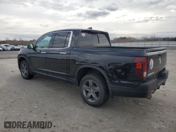 2021 Honda Ridgeline RTL-E with VIN 5FPYK3F74MB027672, listed as a Copart auction lot 49490035 with 80,647 mi miles and Salvage title. Bid and sale history available at DreamBid. Image 2.