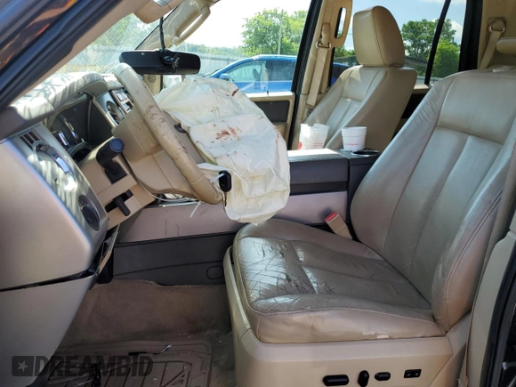 2010 Ford Expedition Eddie Bauer with VIN 1FMJU1H54AEA34442, listed as a Copart auction lot 55805815 with 135,750 mi miles and Salvage title. Bid and sale history available at DreamBid. Image 7.