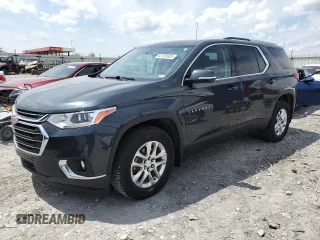 2018 Chevrolet Traverse LT Cloth z VIN 1GNEVGKW1JJ190640, wystawiony jako Copart lot #53755985 z przebiegiem 95 908 mil mil oraz Szkoda całkowita • Salvage title. Historia ofert i sprzedaży dostępna na DreamBid. Obrazek 1.