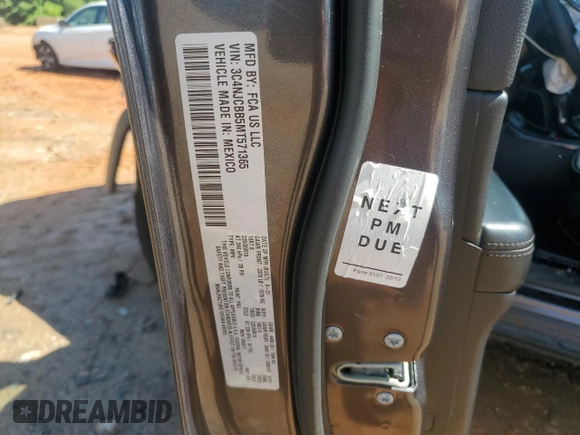 2021 Jeep Compass Altitude with VIN 3C4NJCBB5MT571365, listed as a Copart auction lot 56842455 with 82,118 mi miles and Salvage title. Bid and sale history available at DreamBid. Image 13.