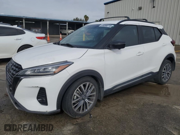 2021 Nissan Kicks SR with VIN 3N1CP5DV4ML489686, listed as a Copart auction lot 49098215 with 50,881 mi miles and Salvage Title. Bid and sale history available at carsss.com. Image 1.