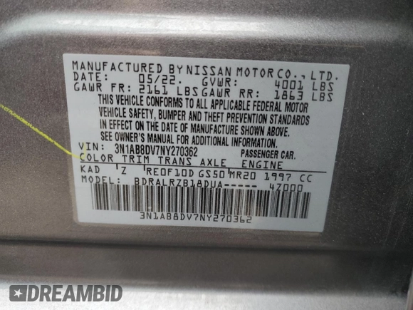 2022 Nissan Sentra SR with VIN 3N1AB8DV7NY270362, listed as a Copart auction lot 49900394 with 19,674 mi miles and Salvage Title. Bid and sale history available at carsss.com. Image 12.