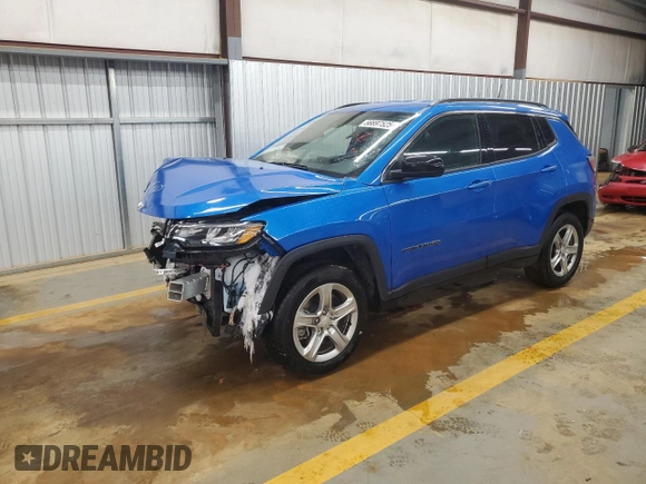 2024 Jeep Compass Latitude with VIN 3C4NJDBN9RT606741, listed as a Copart auction lot 56697525 with 28,605 mi miles and Salvage title. Bid and sale history available at DreamBid. Image 1.
