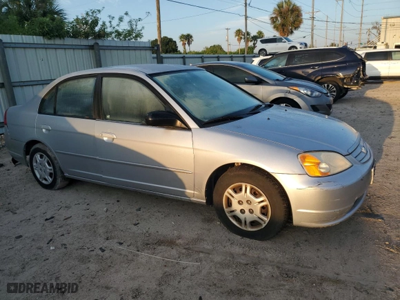 2002 Honda Civic LX with VIN 2HGES16512H518935, listed as a Copart auction lot 70000484 with 76,649 mi miles and Non Repairable. Bid and sale history available at carsss.com. Image 4.