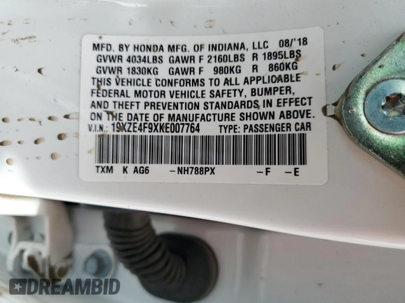 2019 Honda Insight Touring z VIN 19XZE4F9XKE007764, wystawiony jako Copart lot #54619275 z przebiegiem 24 441 mil mil oraz Szkoda całkowita • Salvage title. Historia ofert i sprzedaży dostępna na DreamBid. Obrazek 12.