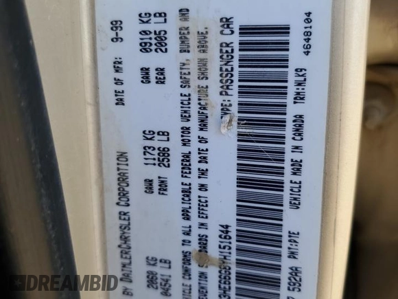 2000 Chrysler 300M M z VIN 2C3HE66G8YH151644, wystawiony jako Copart lot #77418134 z przebiegiem 162 006 mil mil oraz Szkoda całkowita • Salvage title. Historia ofert i sprzedaży dostępna na DreamBid. Obrazek 12.