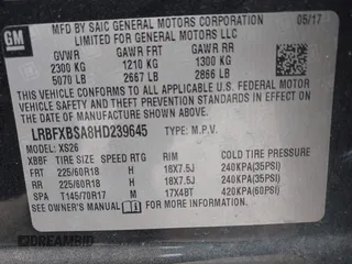 2017 Buick Envision Essence with VIN LRBFXBSA8HD239645, listed as a IAAI auction lot 41942614 with 88,767 mi miles and . Bid and sale history available at carsss.com. Image 9.