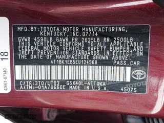 2014 Toyota Avalon Limited with VIN 4T1BK1EB5EU124568, listed as a IAAI auction lot 41996280 with 102,440 mi miles. Bid and sale history available at carsss.com. Image 9.