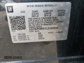 2020 Cadillac XT6 AWD Premium Luxury with VIN 1GYKPDRS7LZ190650, listed as a Copart auction lot 47285595 with 62,211 mi miles and Salvage Title. Bid and sale history available at DreamBid. Image 14.