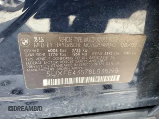 2008 BMW X5 3.0si with VIN 5UXFE43578L035198, listed as a Copart auction lot 47816195 with 142,877 mi miles and Salvage Title. Bid and sale history available at carsss.com. Image 13.